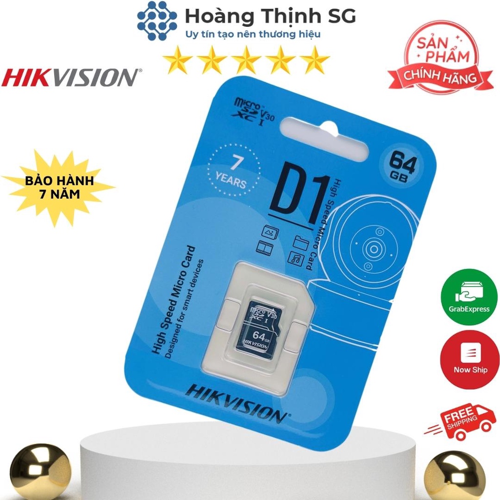 Thẻ nhớ 64GB 32GB microSD Hikvision D1, thẻ nhớ 64GB microSD cho camera - Hàng chính hãng | BigBuy360 - bigbuy360.vn