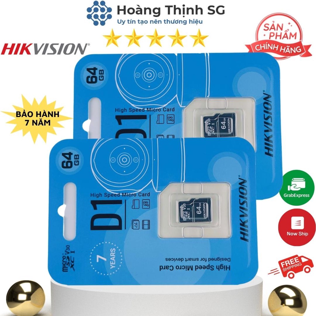 Thẻ nhớ 64GB 32GB microSD Hikvision D1, thẻ nhớ 64GB microSD cho camera - Hàng chính hãng | BigBuy360 - bigbuy360.vn