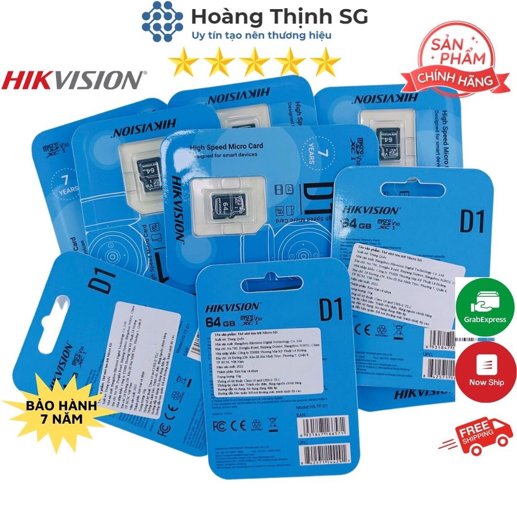 Thẻ nhớ 64GB 32GB microSD Hikvision D1, thẻ nhớ 64GB microSD cho camera - Hàng chính hãng | BigBuy360 - bigbuy360.vn