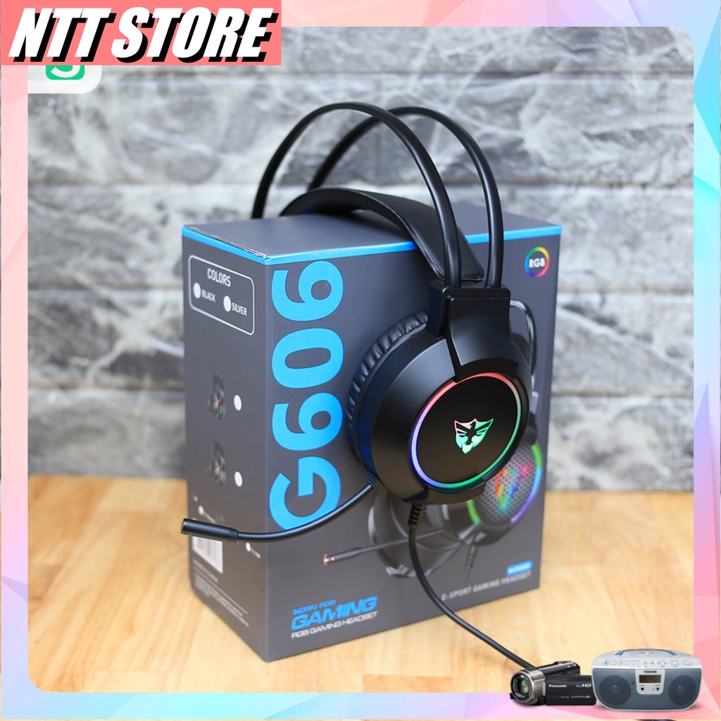 Tai nghe Gaming NG 606 jack cắm usb âm thanh 7 1 bass cực chất led RGB Fullbox NNT Store