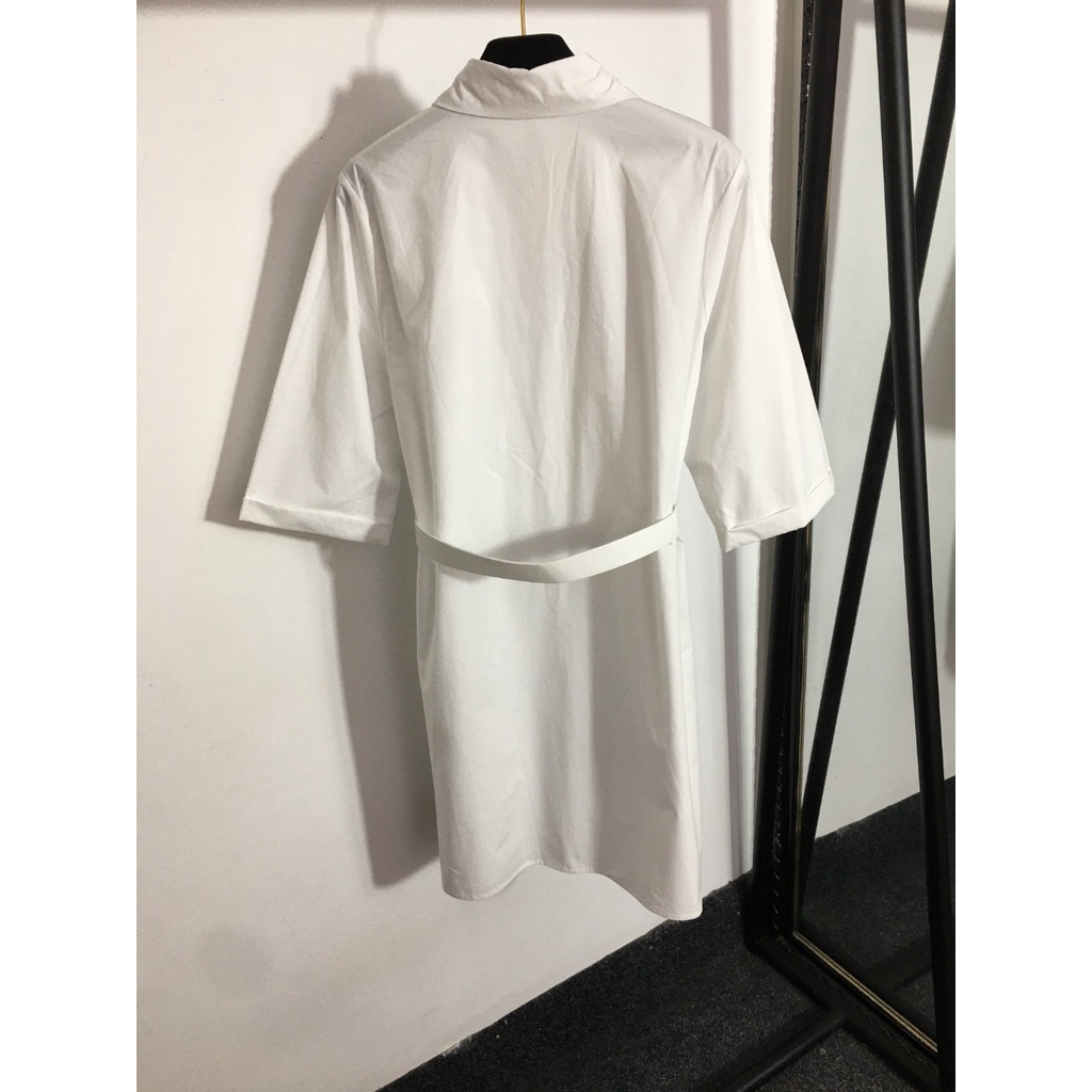 Váy sơ mi ngắn tay thắt eo nữ Fendi FD thiết kế thanh lịch