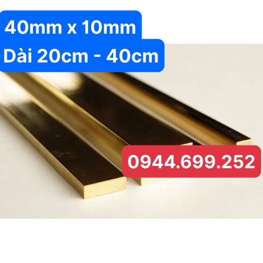 Đồng vàng thanh, Bản 40mm x 10mm  Dài 20cm- 40cm