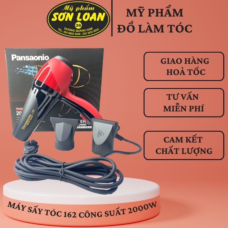 Máy sấy tóc 162 2000w .Tặng Kèm 2 đầu máy sấy. Máy sấy 162