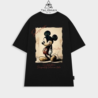  Áo thun đen Áo thun TALISMAN T12 unisex mickey cotton 100% 