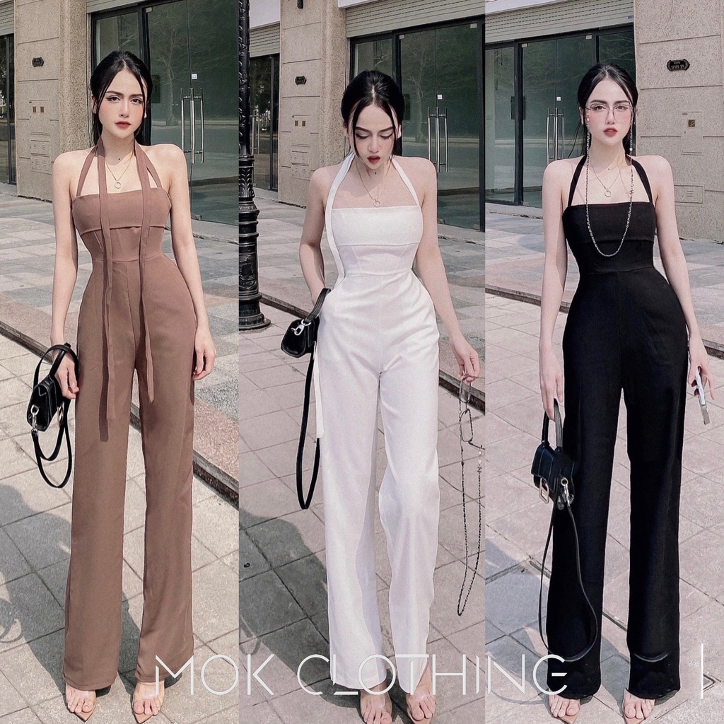 Set đồ nữ jumpsuit hai dây quần suông ống đứng sang trọng quý phái đi tiệc, đi chơi hàng thiết kế cao cấp