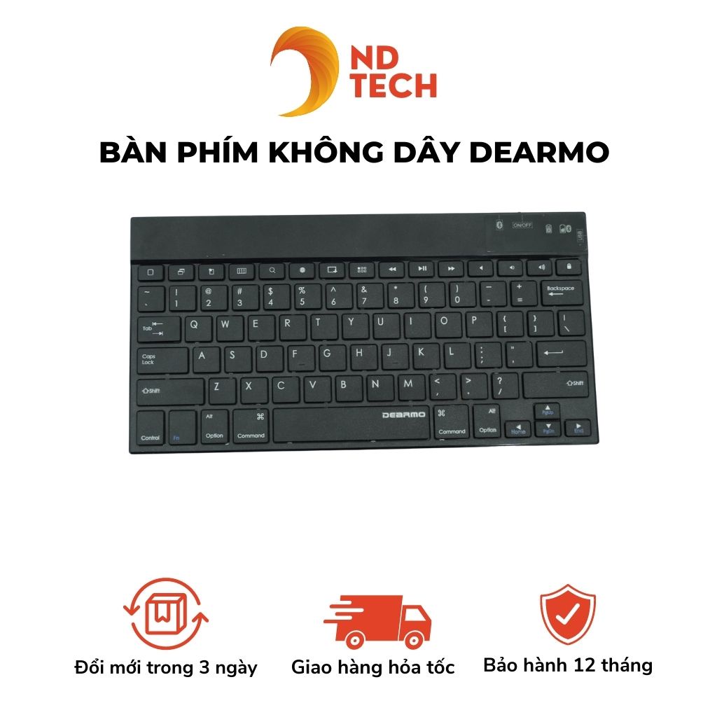 Bàn phím Bluetooth Mini không dây DEARMO, nhỏ gọn, thời lượng pin lâu. Dùng cho Ipad, Macboook, Laptop Windows