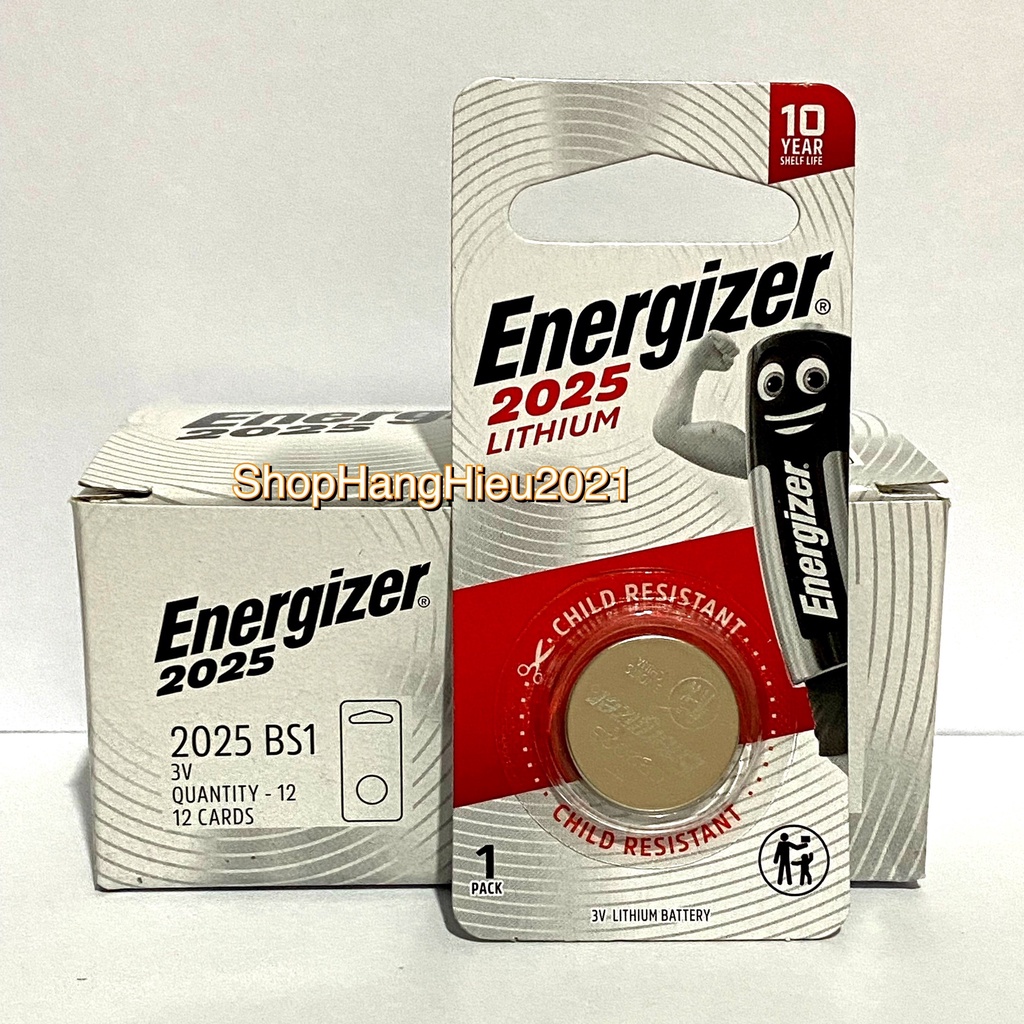 Pin CR2025 Energizer Lithium 3V Cao Cấp Hàng Chính Hãng Vỉ 1 Viên