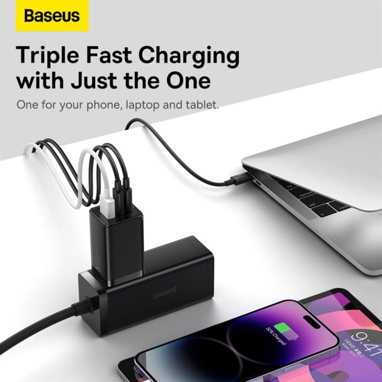 Bộ Sạc Nhanh kèm Cáp C to C Baseus GaN5 Pro Quick Charger 65W