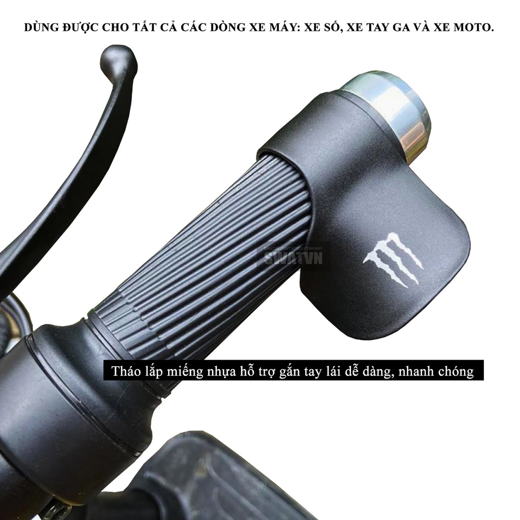 Trợ lực tay ga xe máy - đen monster