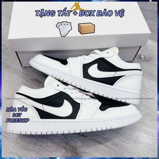 Giày Jordan cổ thấp đen trắng Nam Nữ, Giày Jordan 1 Low Panda, bản Cao Cấp full box bill phụ kiện