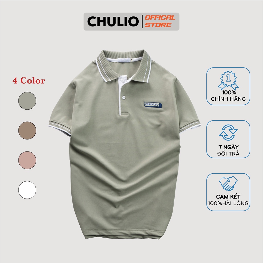 Áo Phông Polo CHULIO Thêu Ngực Phối Bo Viền Cổ Trẻ Trυng Năng Động - TP23S01