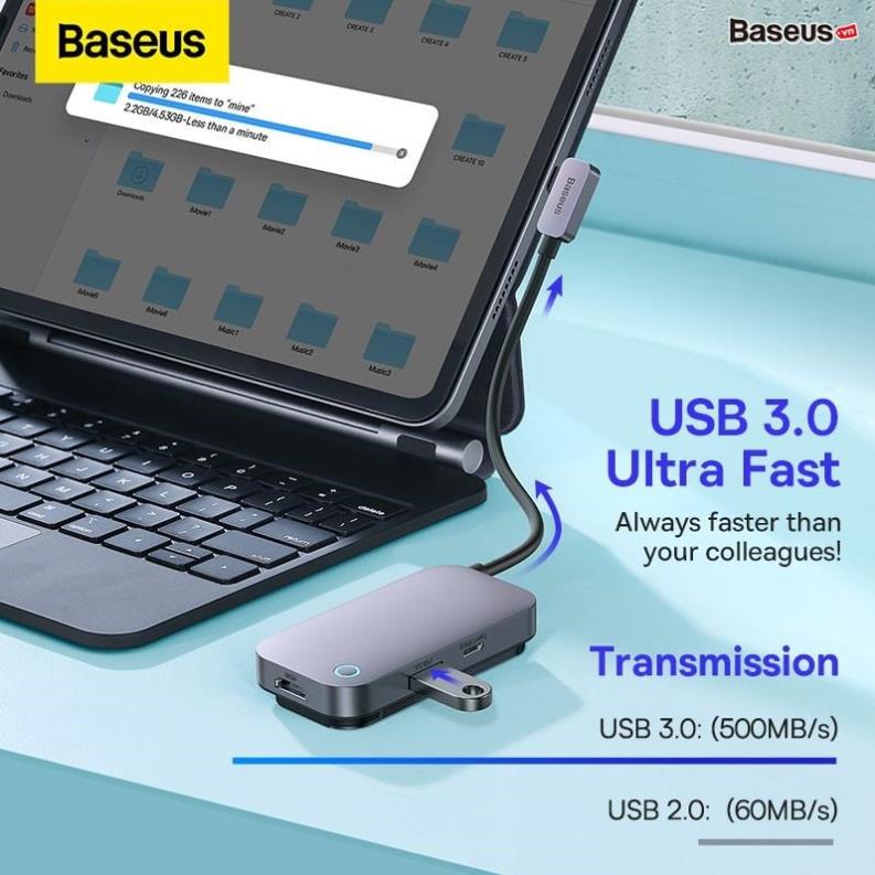 Hub Mở Rộng Đa Năng Baseus PadJoy Type-C HUB Adapter Dùng Cho iPad MacBook Laptop