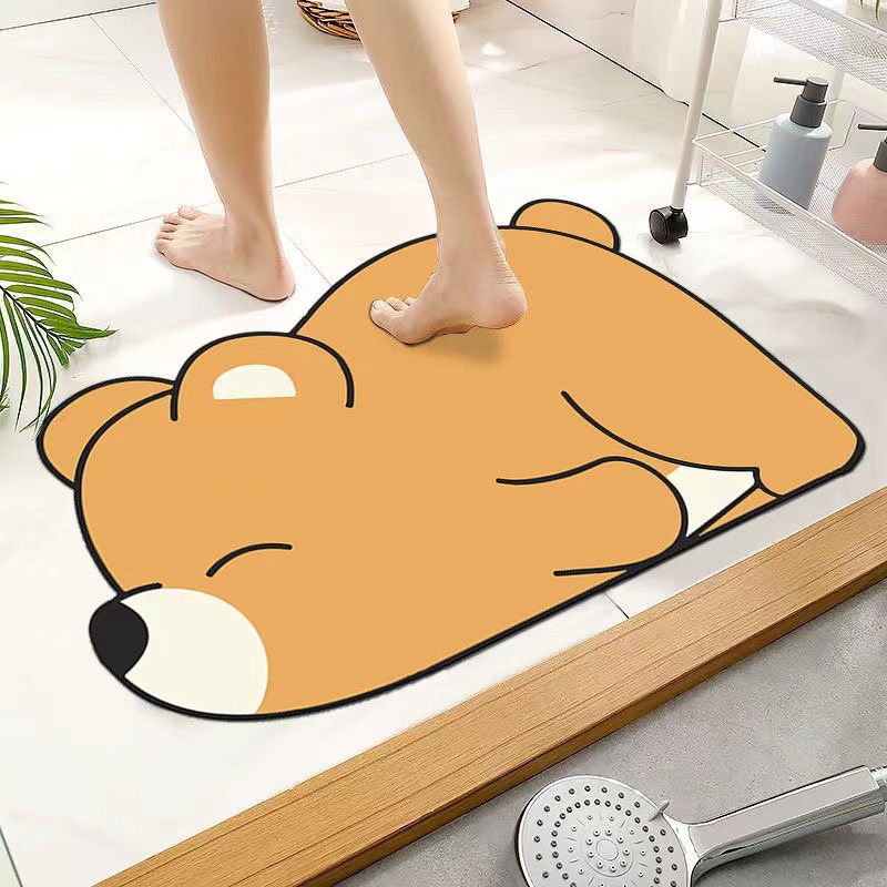 Thảm lau chân, chất thảm nỉ lỳ, size 50*80CM, thấm hút tốt, họa tiết hình thú cưng đáng yêu.