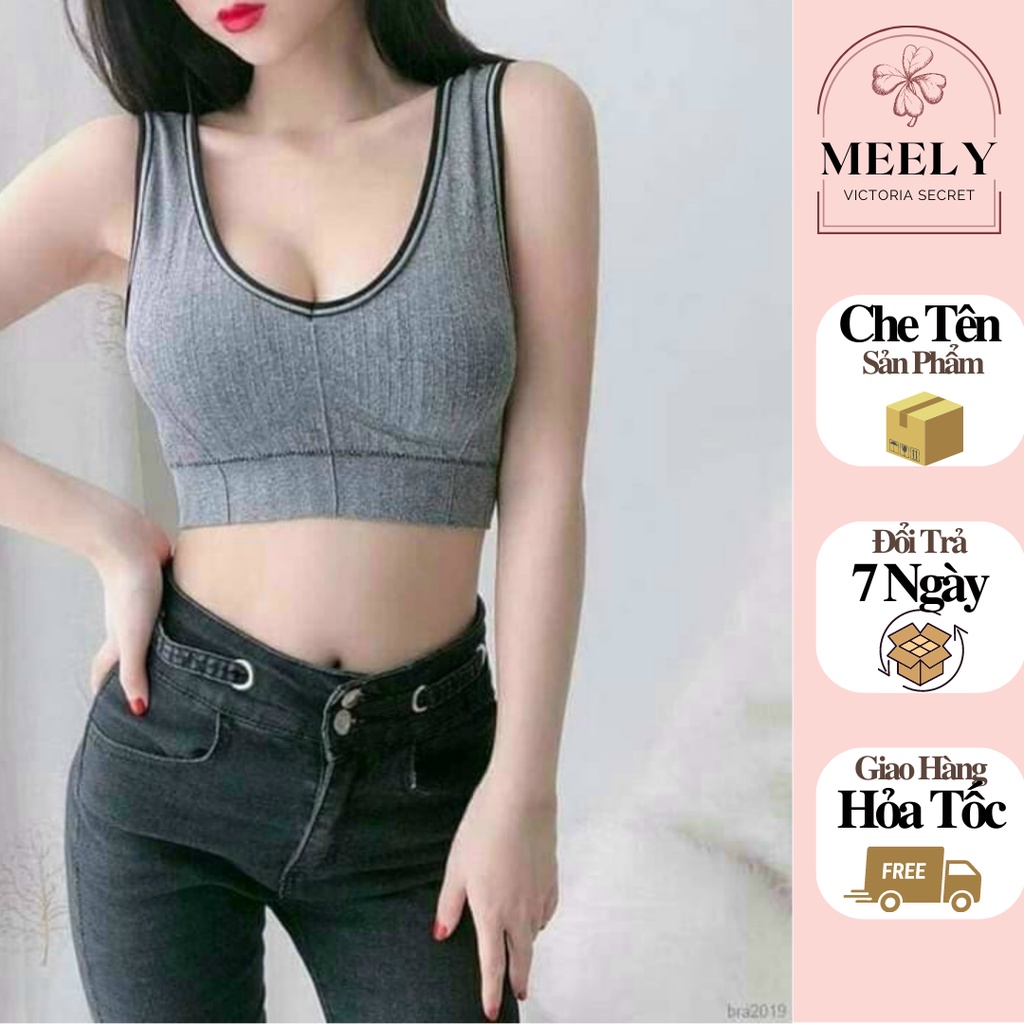 Áo Bra Thể Thao Cotton Nâng Ngực Co Giãn 4 Chiều Tập Gym Tập Yoga Áo 2 Dây Phong Cách Hàn Quốc Freesize Có Đệm Mút - BHQ