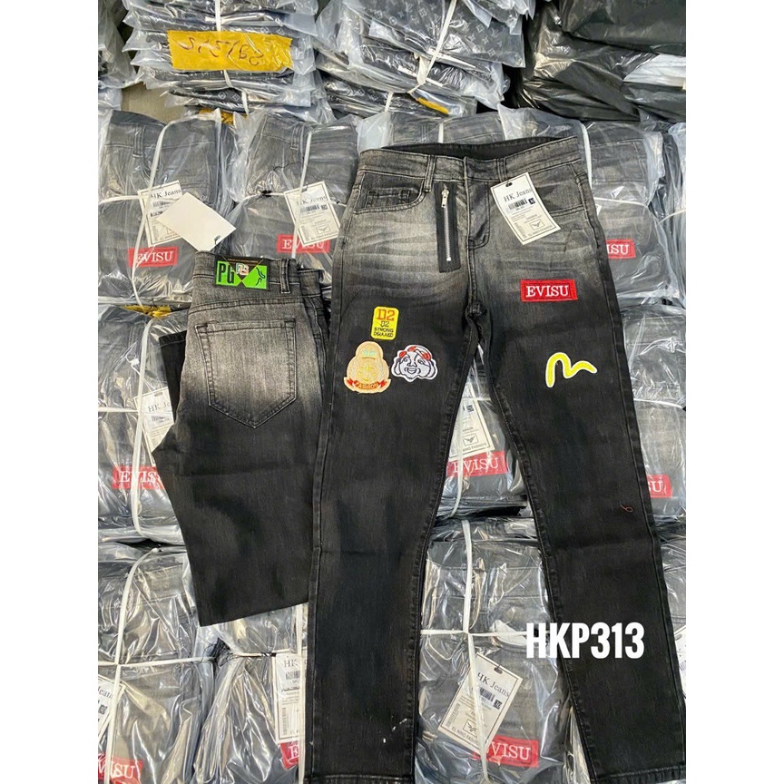 quần jeans nam co dãn thêu ông địa EVS cực chất