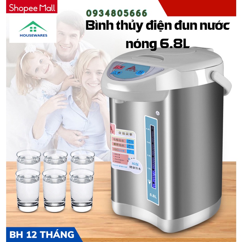 Bình Thủy Điện Đun Nước Nóng 5.8L Kaw công suất 750W, bảo hành 12 tháng