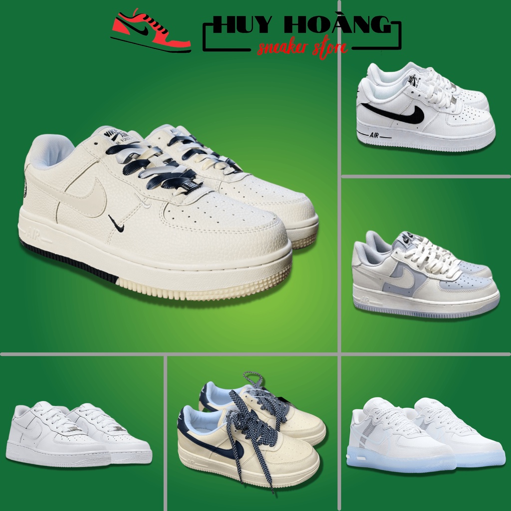 Giày AF1 nam nữ đủ màu trắng, xanh kem hàng 11 Full Box - Giày thể thao sneaker nam nữ AF1 Air Force 1 cao cấp