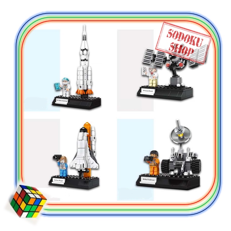 07050 Đồ Chơi Giáo Dục, Bộ Lego Xếp Hình Phi Hành Gia, Lego Mini 70+ PCS