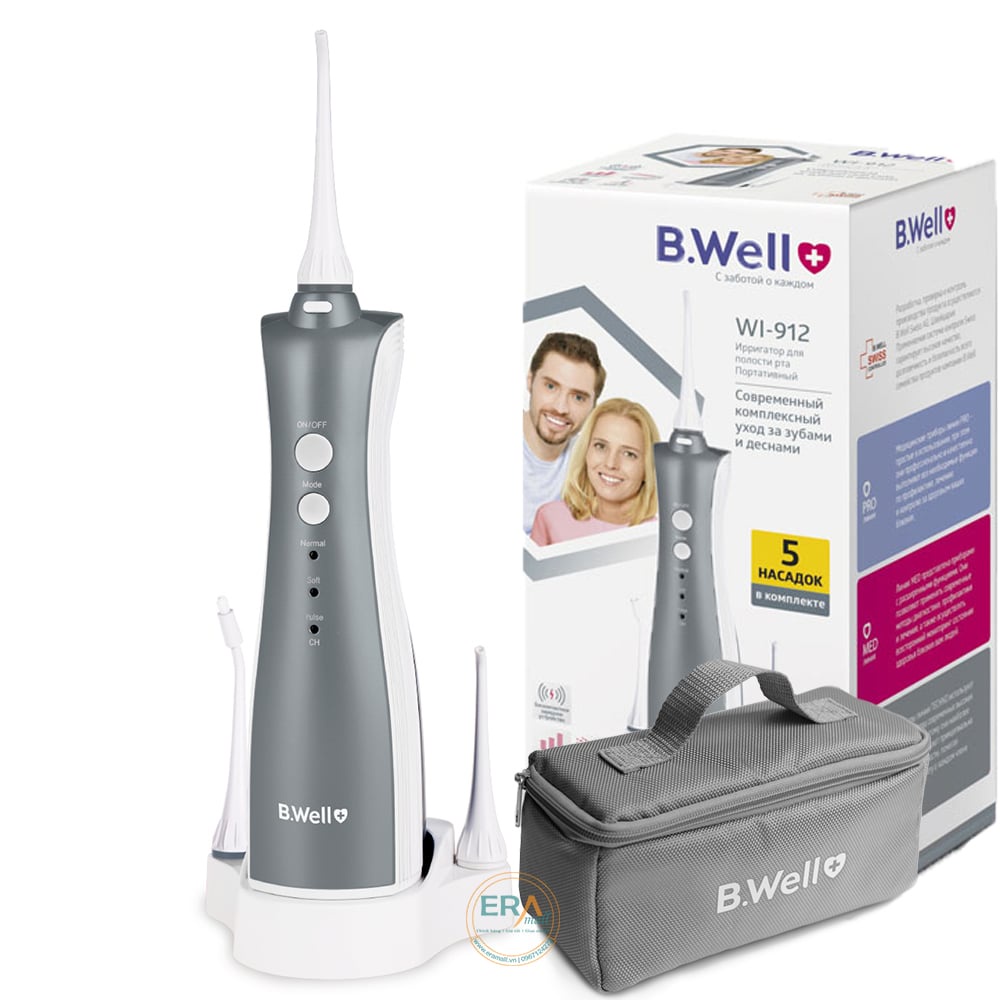 B.WELL SWISS WI-912 - Máy tăm nước cá nhân Bwell vệ sinh răng miệng, niềng răng, chỉnh nha, sâu răng chính hãng B Well