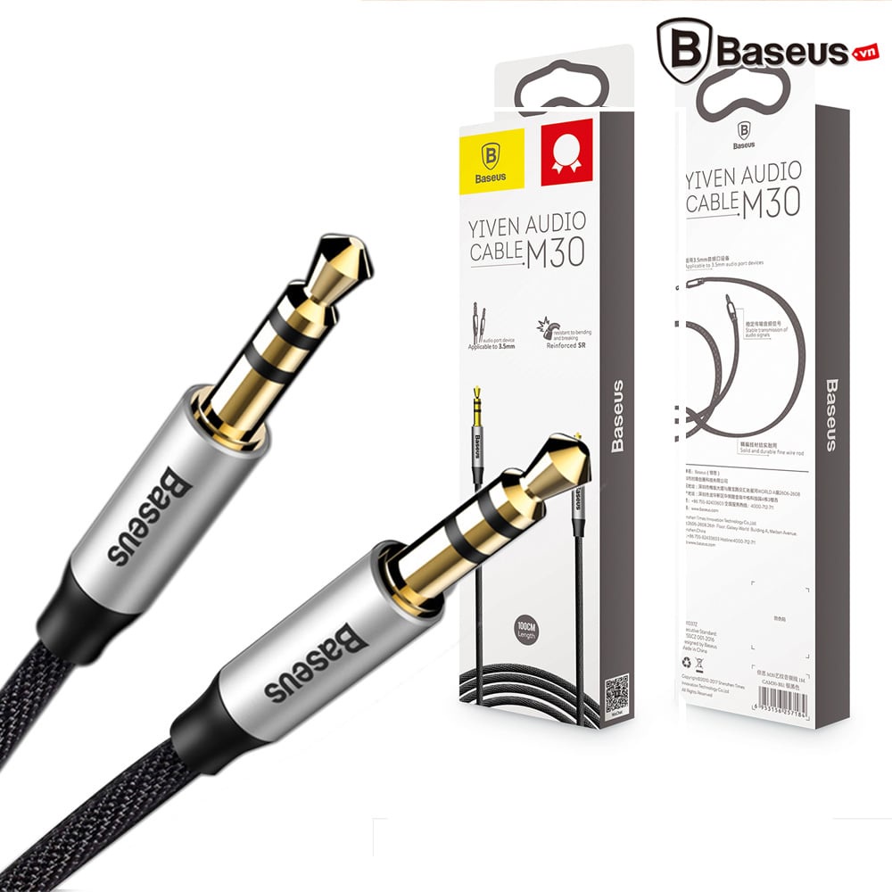 Dây cáp âm thanh chất lượng cao AUX Audio 3.5 Baseus M30