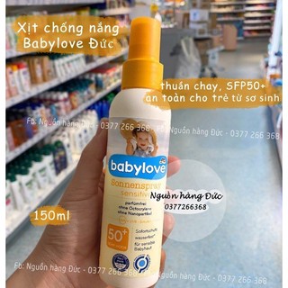 Xịt chống nắng Babylove Đức- Baby love - Kem chống nắng trẻ em