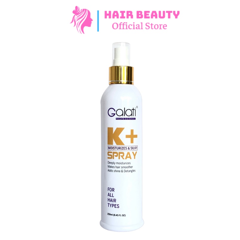 Sữa dưỡng ẩm mượt tóc GALATI 250ml, Xịt dưỡng tóc cao cấp chăm sóc tóc khô, sơ, chẻ ngọn