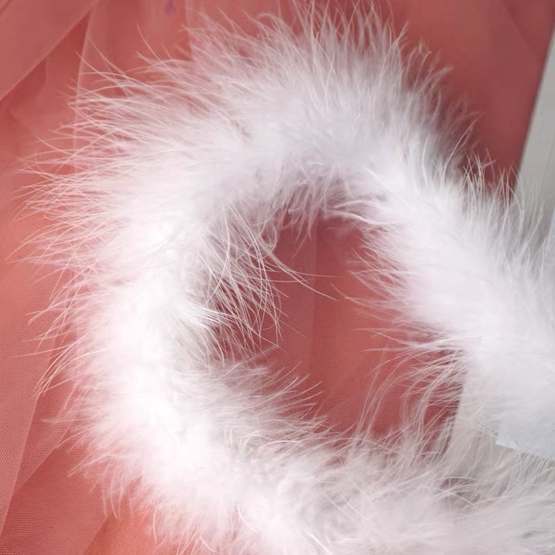 Dây lông vũ lông gà tự nhiên trang trí trang phục dài 1,8 mét.