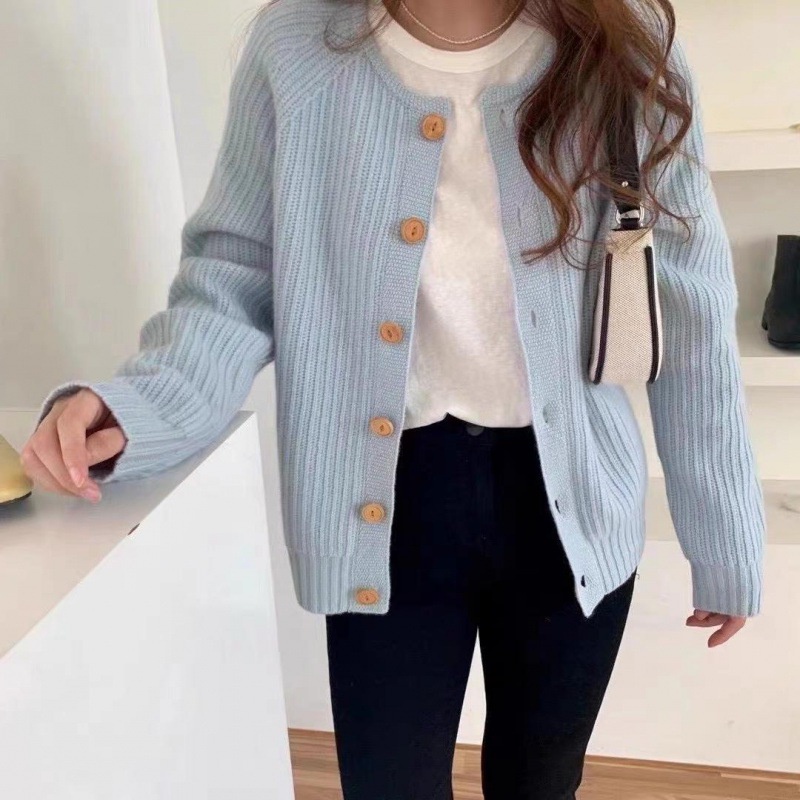 Mềm mại màu xanh sữa mùa xuân áo len dệt kim nữ khoác cardigan ngoài Nhật Bản rời sinh viên phiên Hàn Quốc ngắn