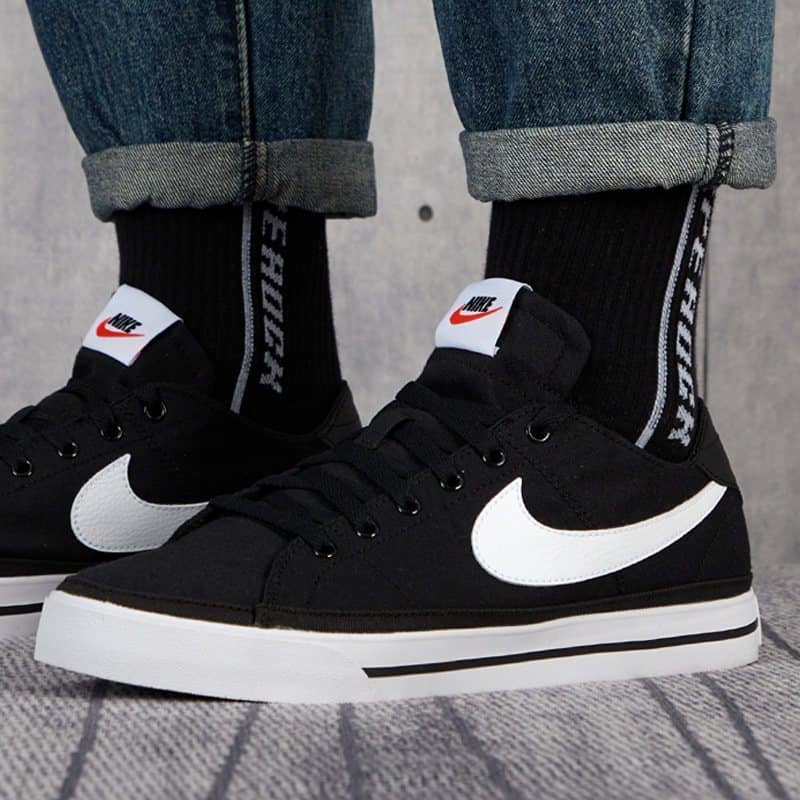 Giày Nike Court Legacy Canvas 'Black White' CW6539-002