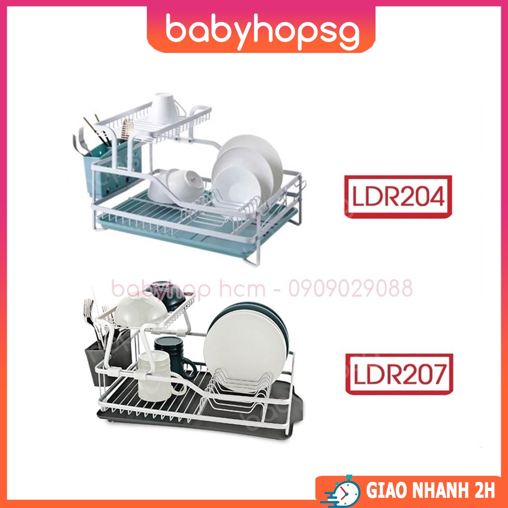 Kệ chén dĩa 2 tầng bằng nhôm Lock&Lock LDR204 LDR207GRY LDR208GRY - BABYHOPSG