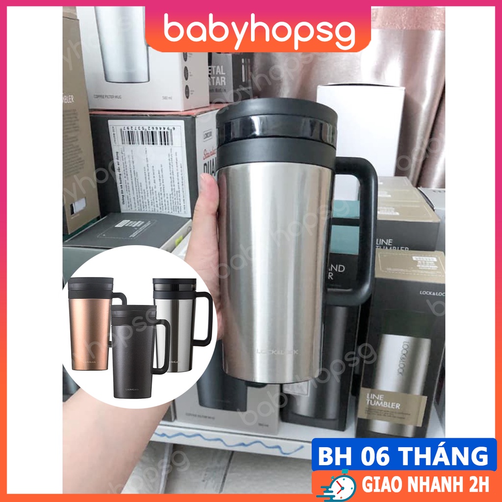 Ly giữ nhiệt Lock&Lock Coffee Filter Mug LHC4197 580ml có lọc inox pha cà phê, trà - BABYHOPSG