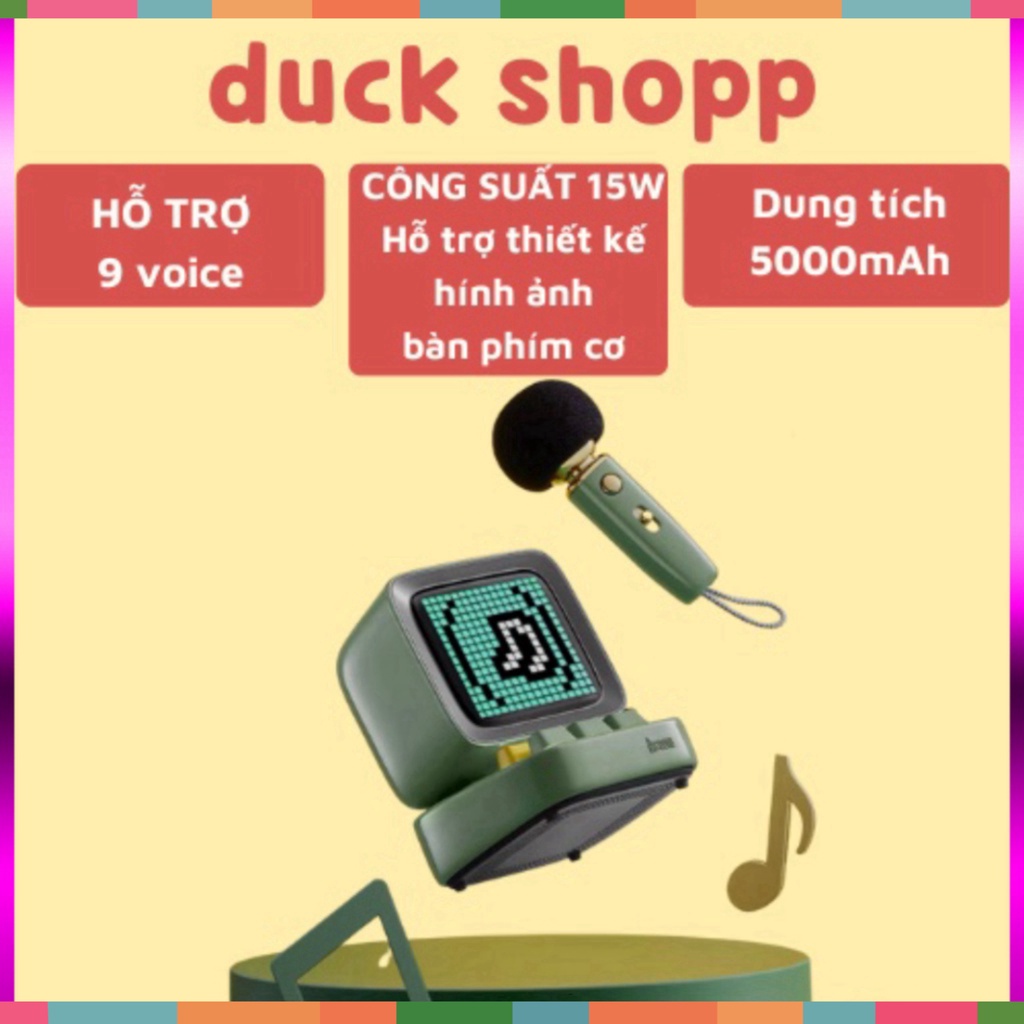 Loa Bluetooth Divoom MIC công suất 15W kết hợp micro karaoke và màn hình bàn phím - Giảm giá sốc