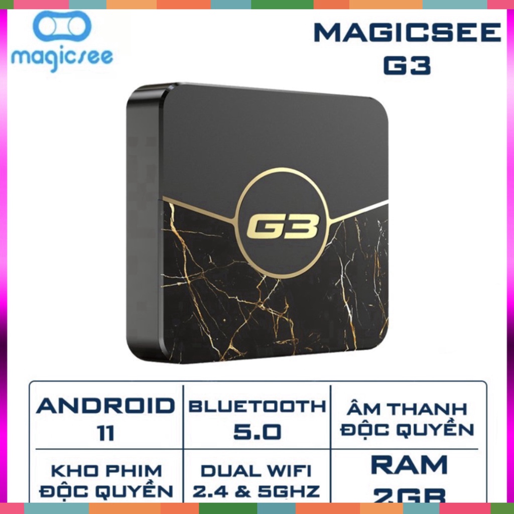 Android Tivi Box Magicsee G3 - Ram 2GB, Rom 16GB, Amlogic S905W2 - Android 11 - Bảo hành 1 năm - Giảm giá sốc