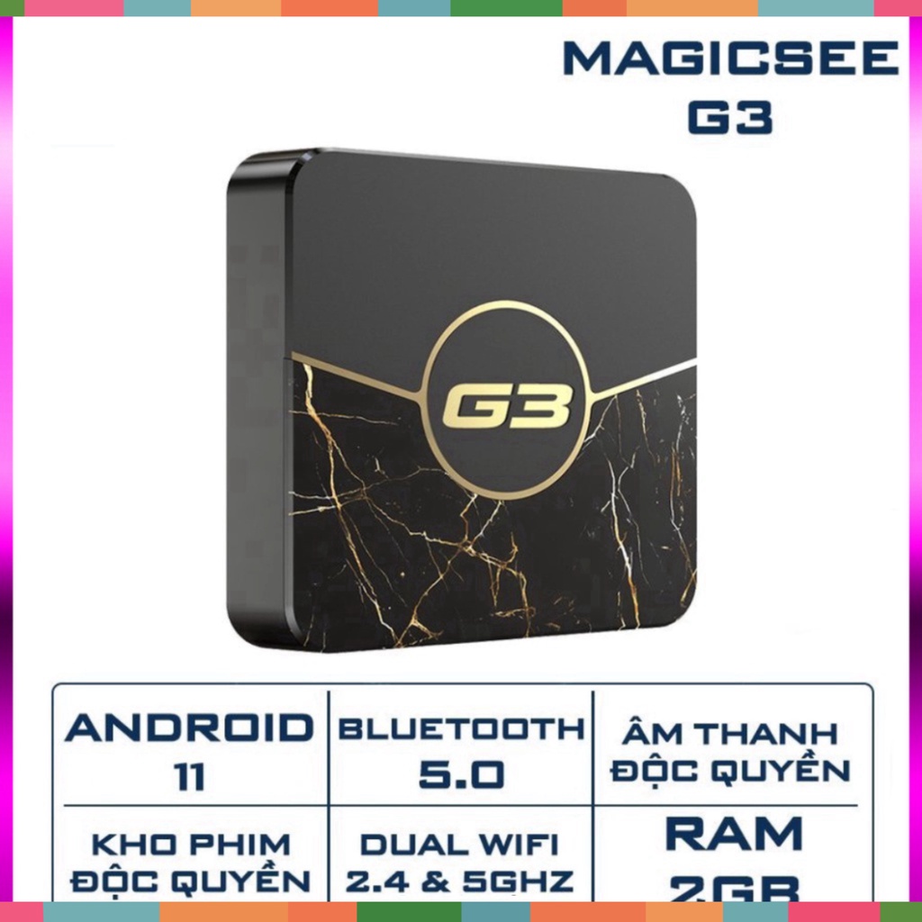 Android Tivi Box Magicsee G3 Android 11 Ram 2GB, Rom 16GB, Amlogic S905W2 - Giảm giá sốc