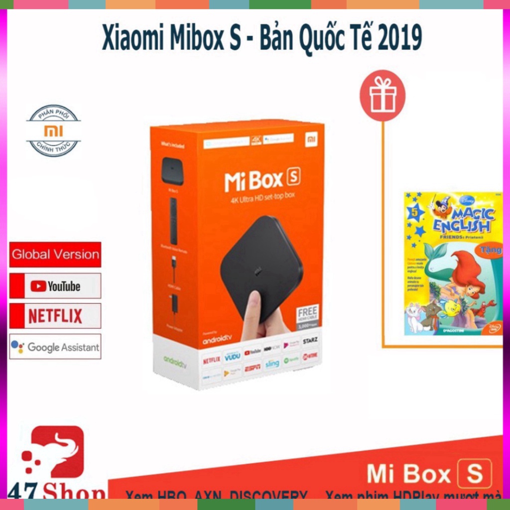 Android Tivi Box Xiaomi Mibox S 4K 2019 Bản Quốc Tế Tiếng Việt tìm kiếm giọng nói - phân phối chính hãng - Giảm giá sốc
