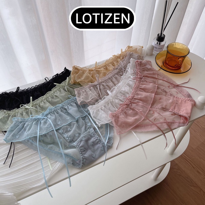 Quần lót nữ thun lạnh phối ren lưới thoáng khí 357