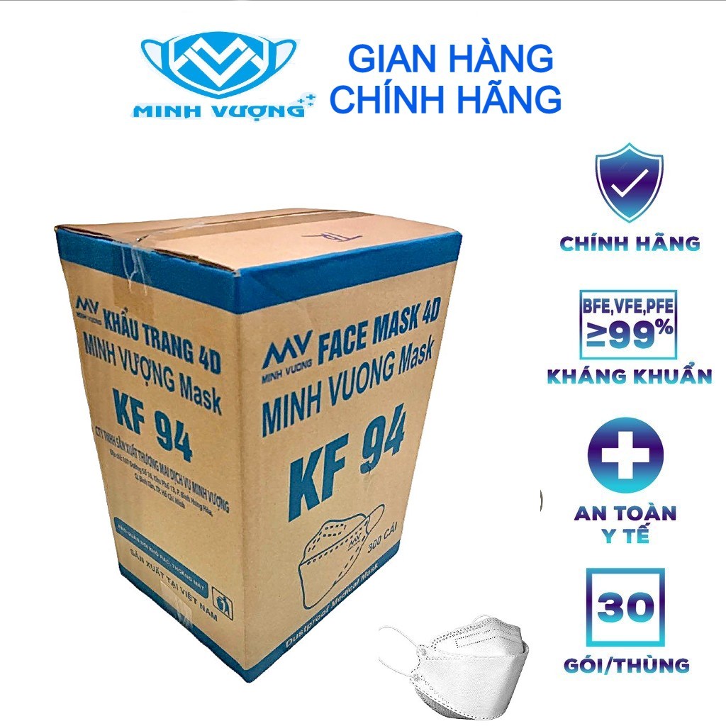  Khẩu trang 4 lớp kf94 MINH VƯỢNG - chống bụi mịn và kháng khuẩn