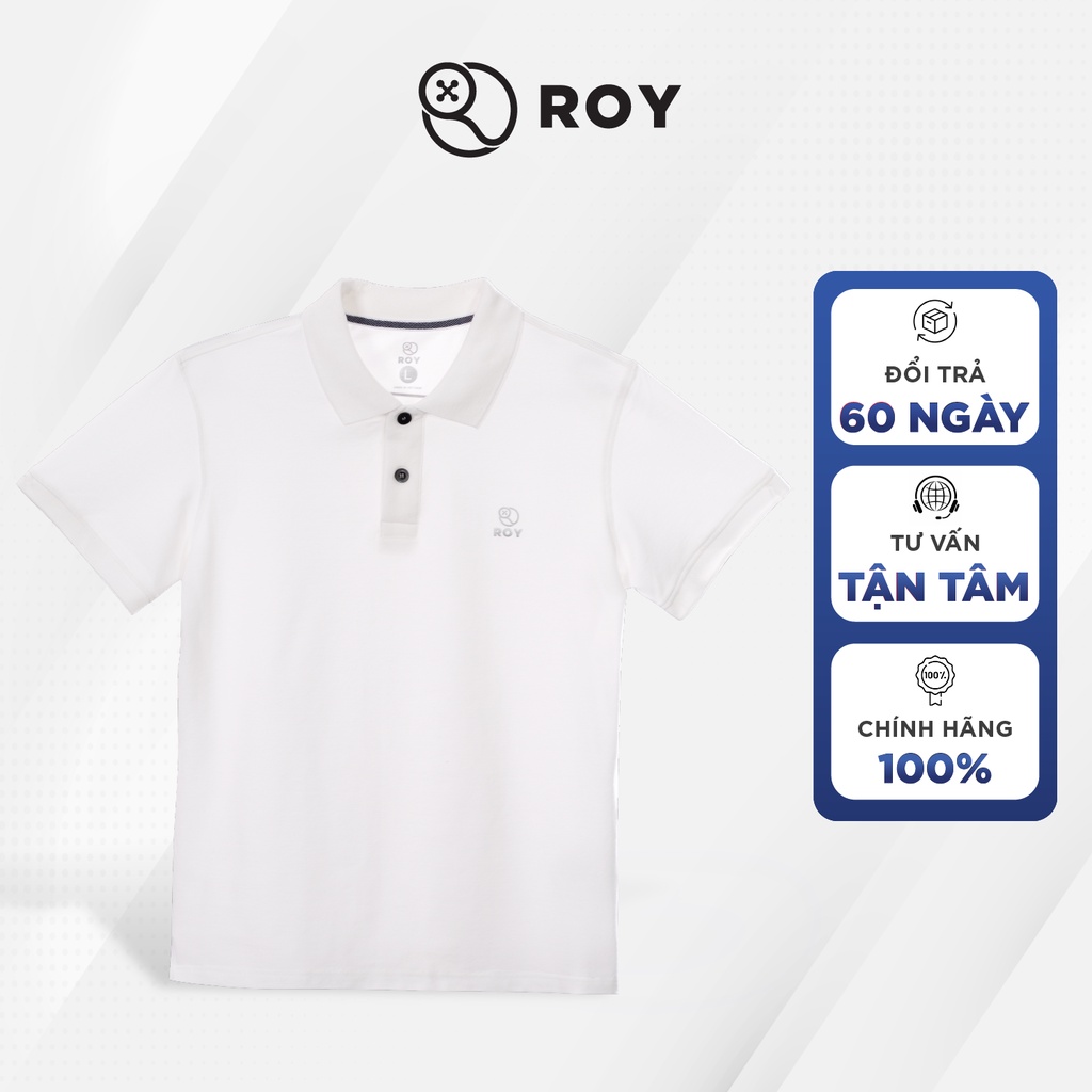 Áo Polo Nam ROY VN - Áo Polo Nam Có Cổ Cao Cấp Co Giãn, Kiểu Dáng Sang Trọng Basics (Màu Trắng)