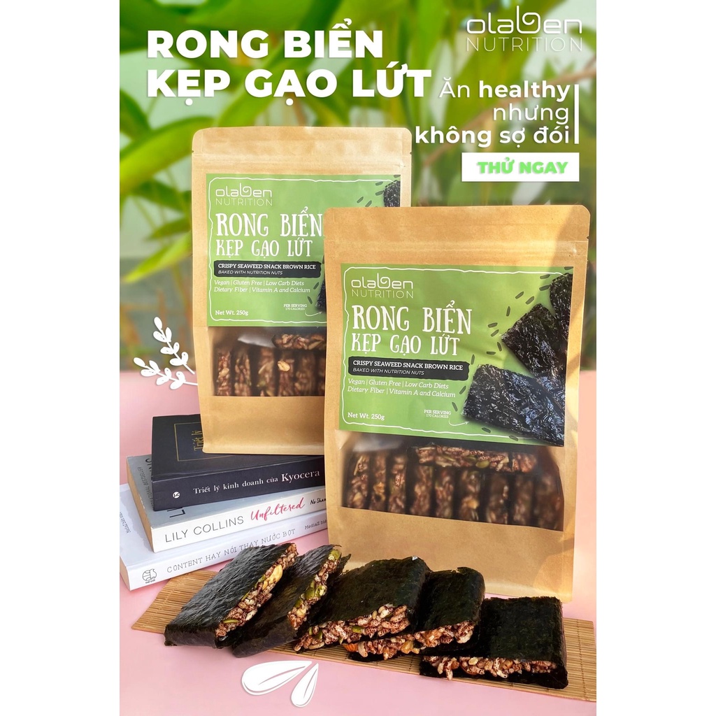 Olaben Nutrition combo 2 túi rong biển kẹp gạo lứt 250g
