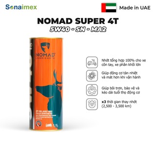 Nhớt Winner X, V1, V3 - Nhớt Ex 150, 155, 135 - Nhớt Sonic Đúng Dung Tích Lon 1.1 Lít - NOMAD NOVO 5W40 SN MA2 (Dubai)