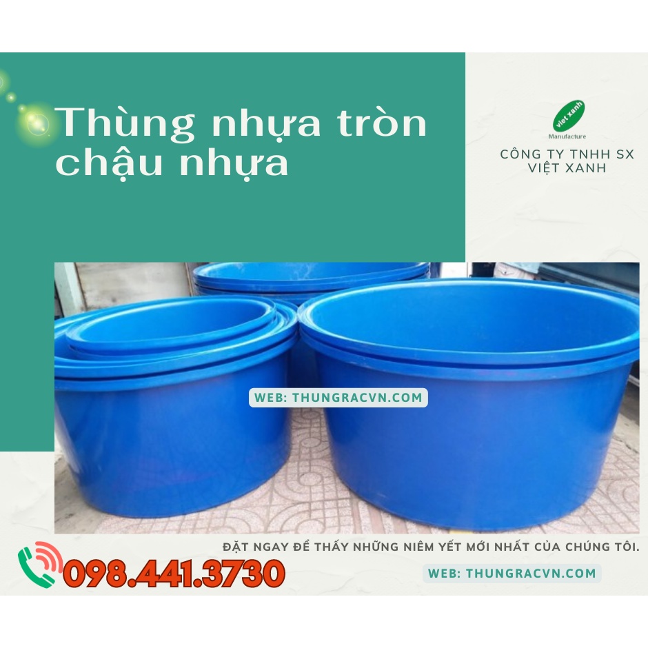 Chậu nhựa tròn 750 lít, thùng nhựa tròn nuôi cá koi, thùng tròn 750 lít, thùng nhựa nuôi ép cá đẻ