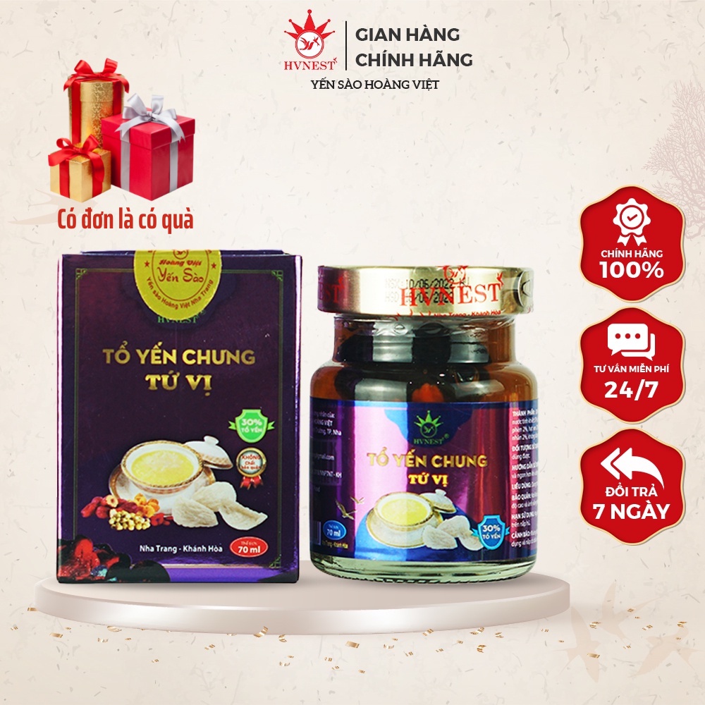 Yến Tươi Chưng Sẵn Tứ Vị HVNEST 70ml
