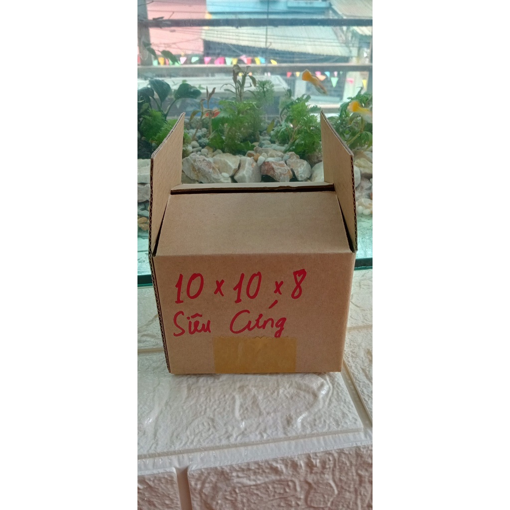 100 Hộp carton 10x10x8 cm siêu cứng, hộp giấy 10x10x8 cm siêu cứng