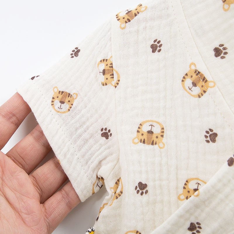 Bộ Yukata Xô Muslin Cho Bé Trai Bé Gái Unbee Thấm Hút Mồ Hôi Họa Tiết Đáng Yêu