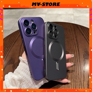 Ốp lưng iphone silicon dẻo mềm từ tính có lens bảo vệ camera cho ip 14 13 11 Pro MAX 14 Plus 12 Pro MAX MVSTORE