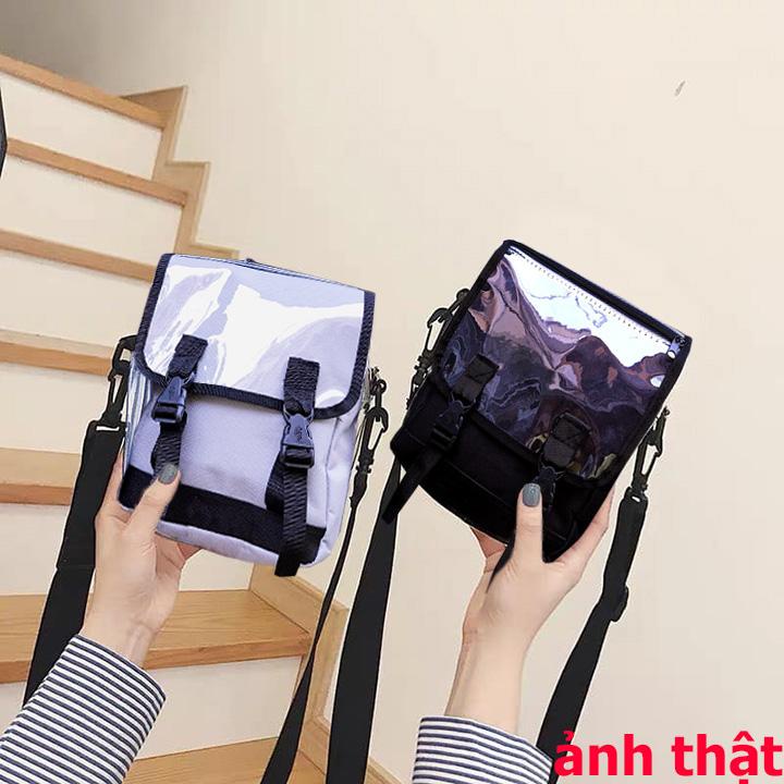 Túi đeo chéo nam nữ thời trang kiểu mới hai ngăn có khoá gài phong cách Hàn Quốc SL