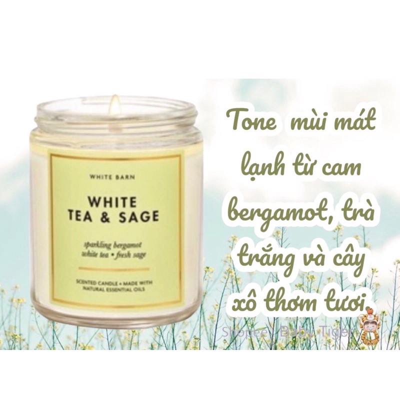 Nến thơm thư giãn Bath & Body Works 1 bấc