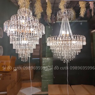 Đèn Chùm Pha Lê Treo Trần Cao Cấp Trang Trí Phòng Khách, Phòng Ngủ, Studio