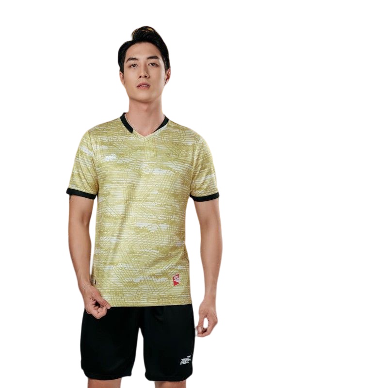 Quần áo bóng đá không logo Riki Spec màu vàng CÓ IN ẤN TÊN SỐ