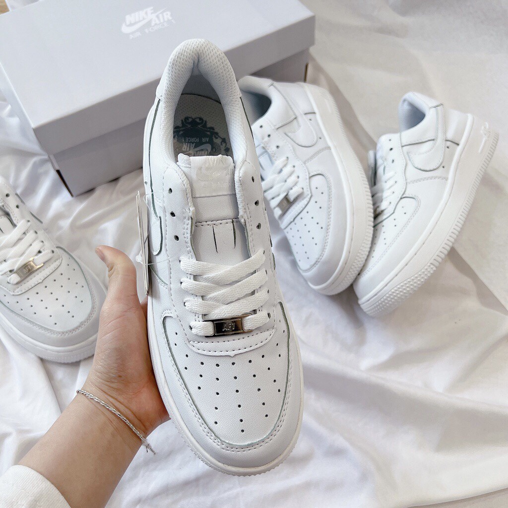 Giày thể thao  AF1 âm dương, Giày_Nike air force  1 Brooklyn Sail Black Phản Quang chữ B ảnh thật